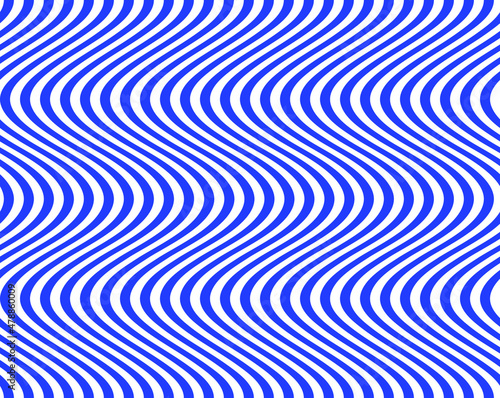 Optical wavy lines in web blue. Vector seamless pattern 