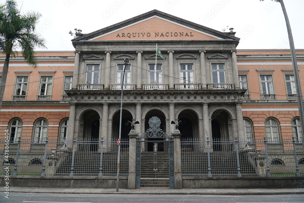 The National Archives of Brazil (Arquivo Nacional) were created in 1838 as the Imperial Public Archives. Rio de Janeiro, Brasil.