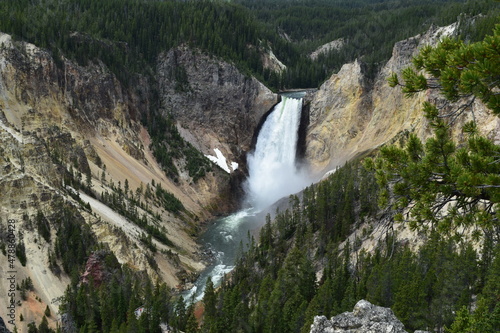 Waterfall at The North Rim of Yellowstone National Park
