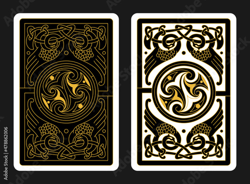 The reverse side of a playing card - back side reverse of playing cards pattern vector