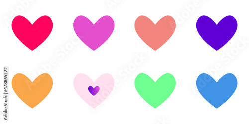 Hearts of different colors for Valentine's Day. Holiday.