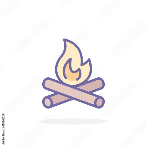 Campfire icon in filled outline style.