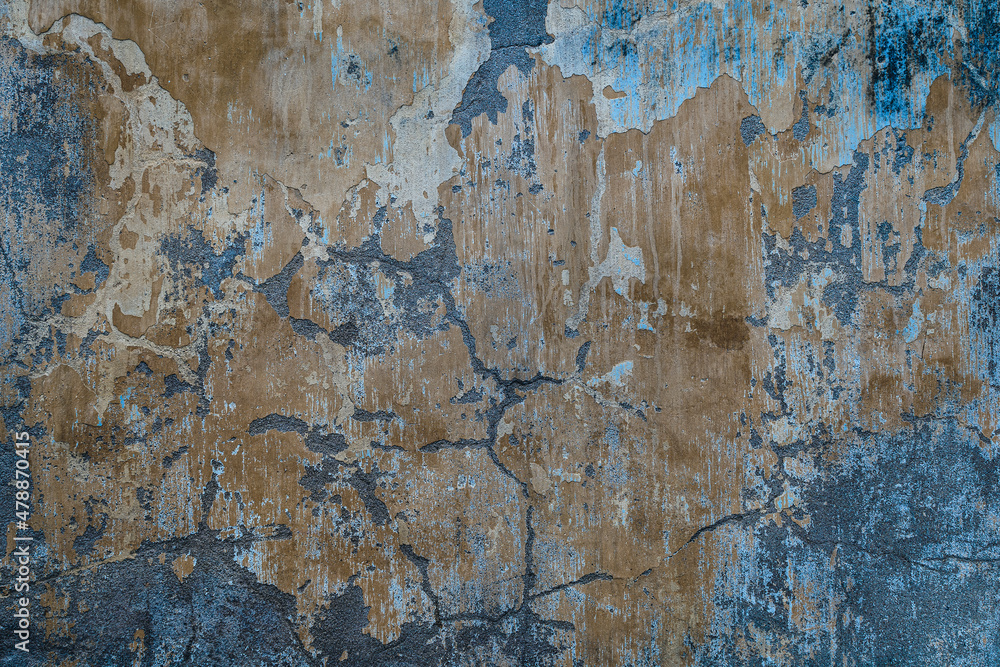Background of old brown painted wall, close up texture