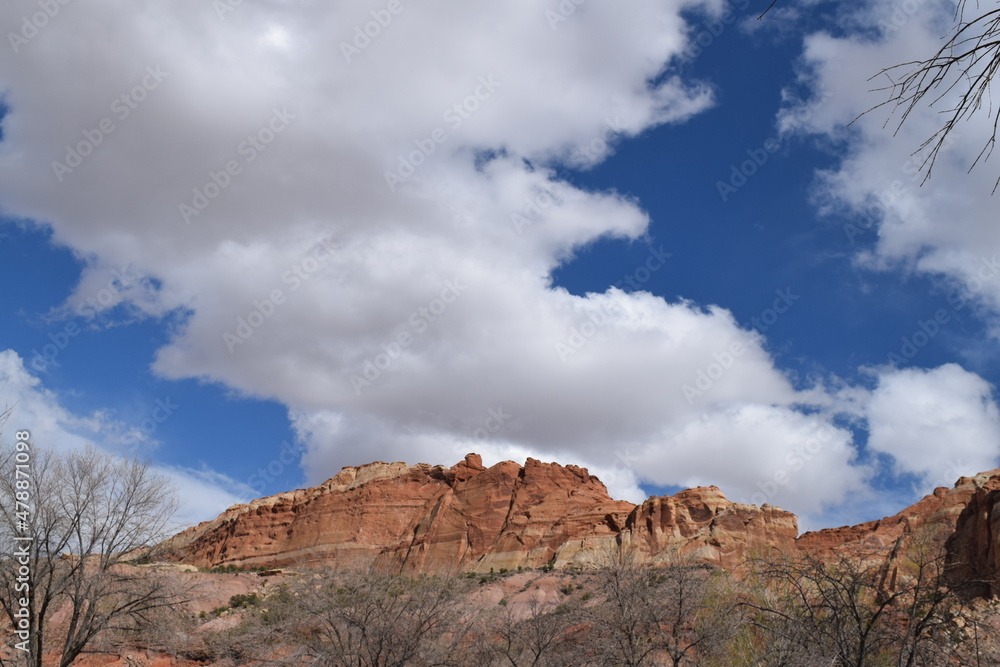 Clouds above mountain at Fruita Campground in Grand Junction, Colorado.