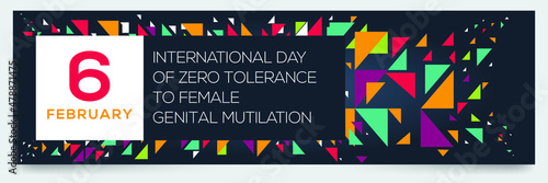 Creative design for (International Day of Zero Tolerance to Female Genital Mutilation), 6 February, Vector illustration.