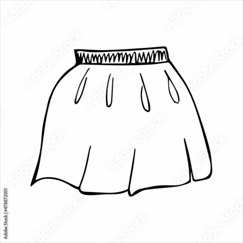 Women skirt hand drawn in doodle style