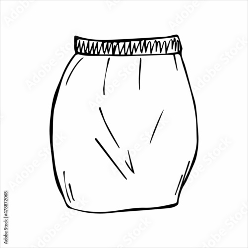Women skirt hand drawn in doodle style