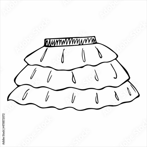 Women skirt hand drawn in doodle style