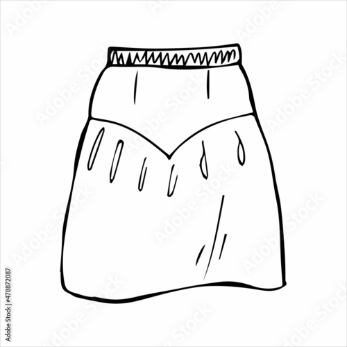 Women skirt hand drawn in doodle style