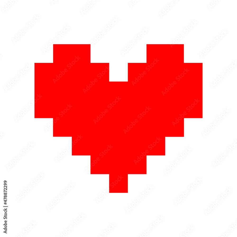 Pixel heart pictogram, icon or logo. Vector illustration isolated on white background. EPS 10 Pixel heart pictogram, icon or logo. Vector illustration isolated on white background. EPS 10
