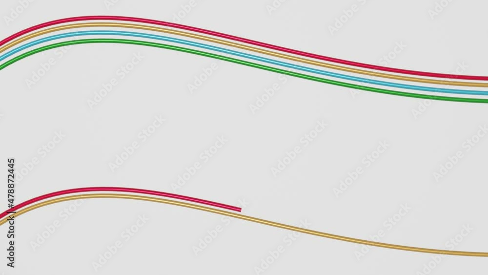 Simple minimalist frame for text, on a white background, curves in red, yellow, green and blue are drawn sequentially at the top and bottom. After the animation, static screen is created, bordered by Simple minimalist frame for text, on a white background, curves in red, yellow, green and blue are drawn sequentially at the top and bottom. After the animation, static screen is created, bordered by
