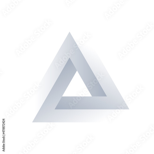 Penrose triangle icon in grey