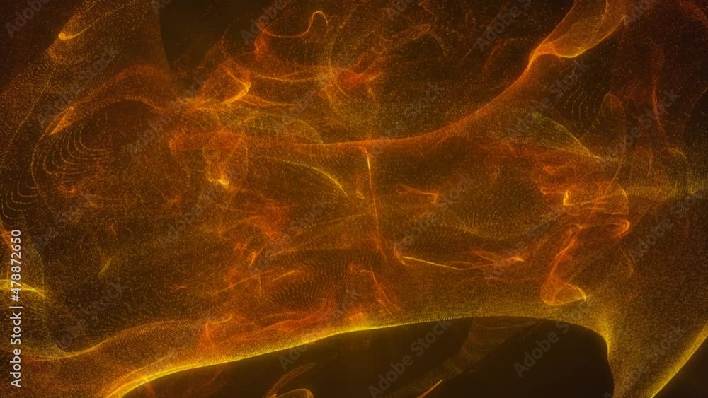  Animated neon sphere background. Space energy design. The movement of particles in a circle. Glowing lightning, stars. Magic. A pattern of rotating dots. Fire, flame. Logo, technology, medicine. 4k