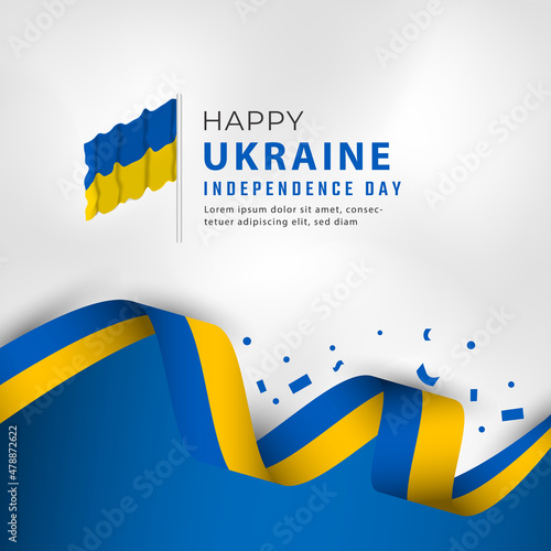 Happy Ukraine Independence Day August 24th Celebration Vector Design Illustration. Template for Poster, Banner, Advertising, Greeting Card or Print Design Element