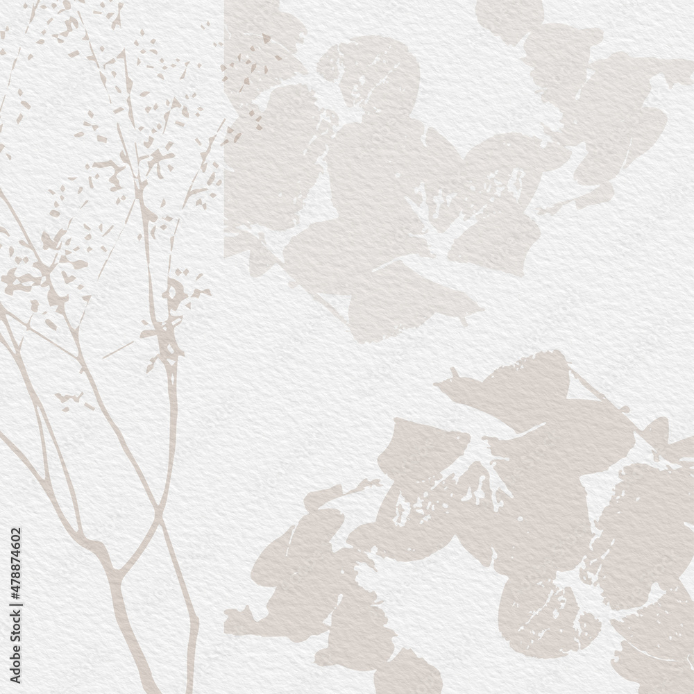 Obraz premium Delicate watercolor botanical digital paper floral background in soft basic nude beige tones