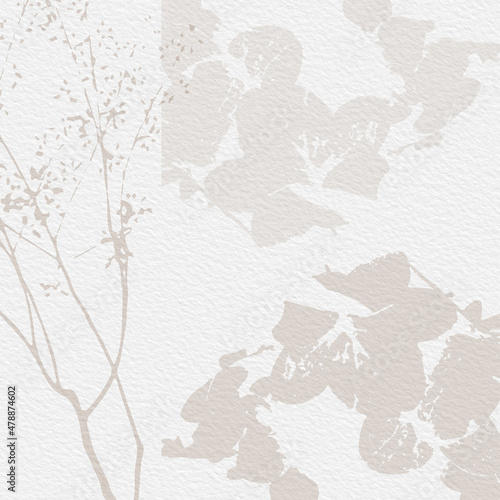 Fototapeta Naklejka Na Ścianę i Meble -  Delicate watercolor botanical digital paper floral background in soft basic nude beige tones