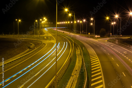 lights of cars with night. long exposure