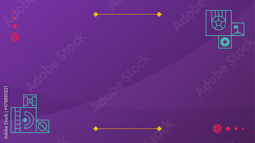 Football qatar 2022 tournament background. Vector illustration Football Pattern for banner, card, website. violet color qatar world 2022