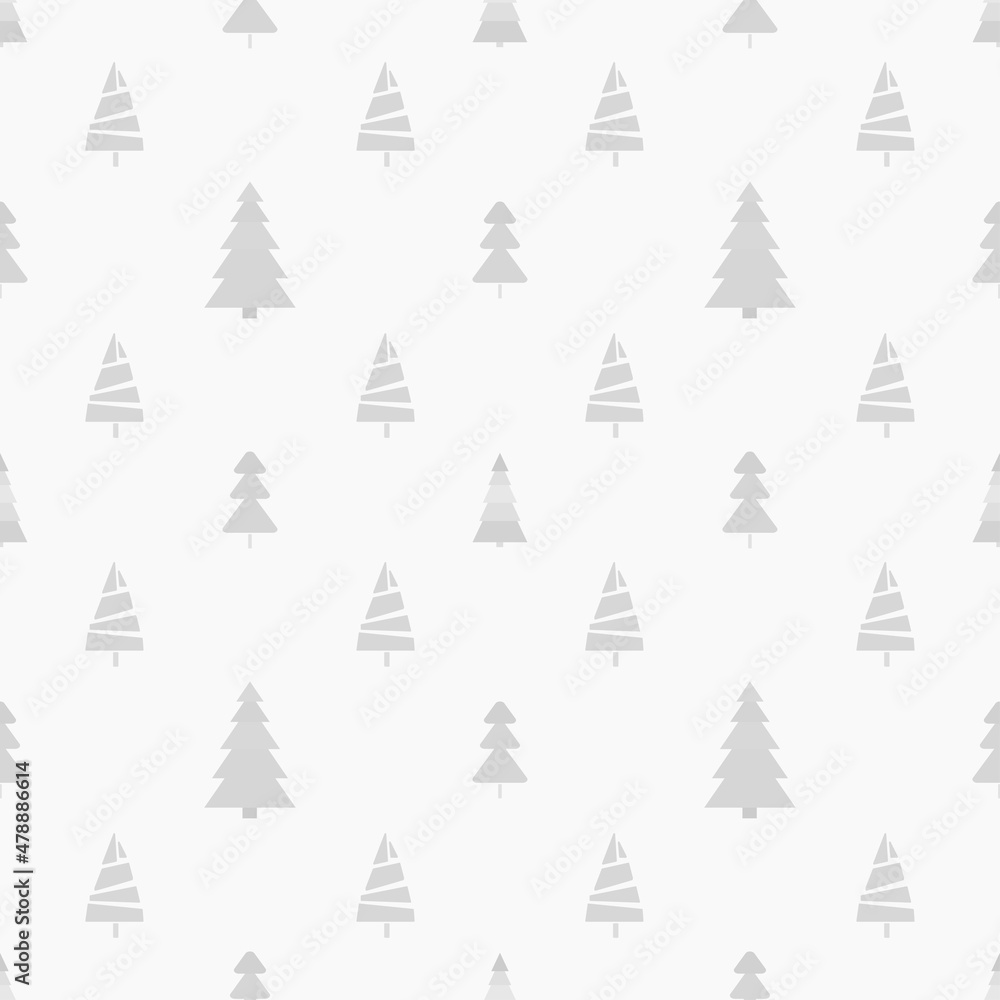 Seamless pattern with chrismas trees. Geometric background. Monochrome texture. Abstract geometric wallpaper. Doodle for design