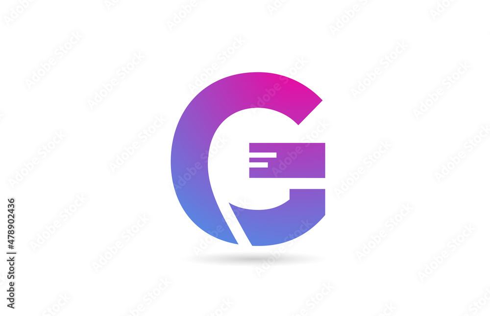 G alphabet letter logo for business and company. Blue pink colour template for icon design G alphabet letter logo for business and company. Blue pink colour template for icon design