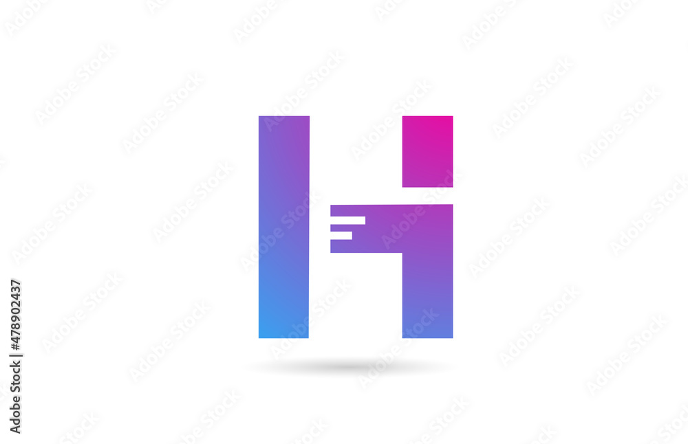 H alphabet letter logo for business and company. Blue pink colour template for icon design H alphabet letter logo for business and company. Blue pink colour template for icon design
