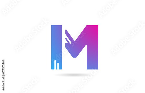 M alphabet letter logo for business and company. Blue pink colour template for icon design Free Download M alphabet letter logo for business and company. Blue pink colour template for icon design - GFXLoad