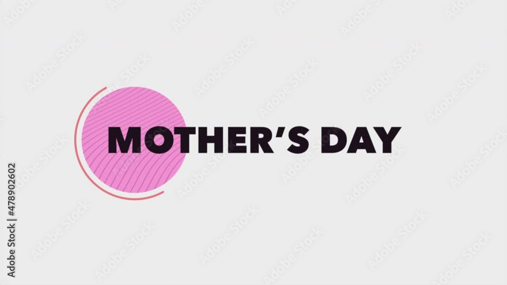 Mothers Day with pink geometric circle, motion holidays, minimalism and Mothers day style background