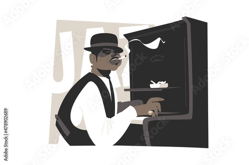 African man piano player