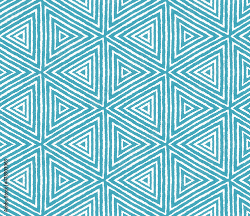 Geometric seamless pattern. Turquoise