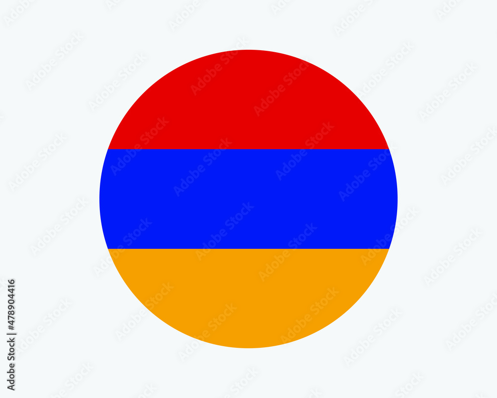 Armenia Round Country Flag. Circular Armenian National Flag. Republic of Armenia Circle Shape Button Banner. EPS Vector Illustration. Armenia Round Country Flag. Circular Armenian National Flag. Republic of Armenia Circle Shape Button Banner. EPS Vector Illustration.