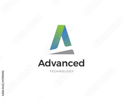 Abstract letter A logo design