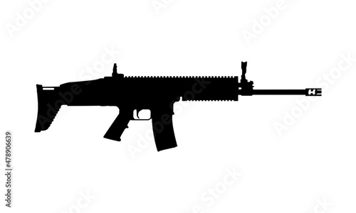 FN Scar 16s Rifle Silhouette