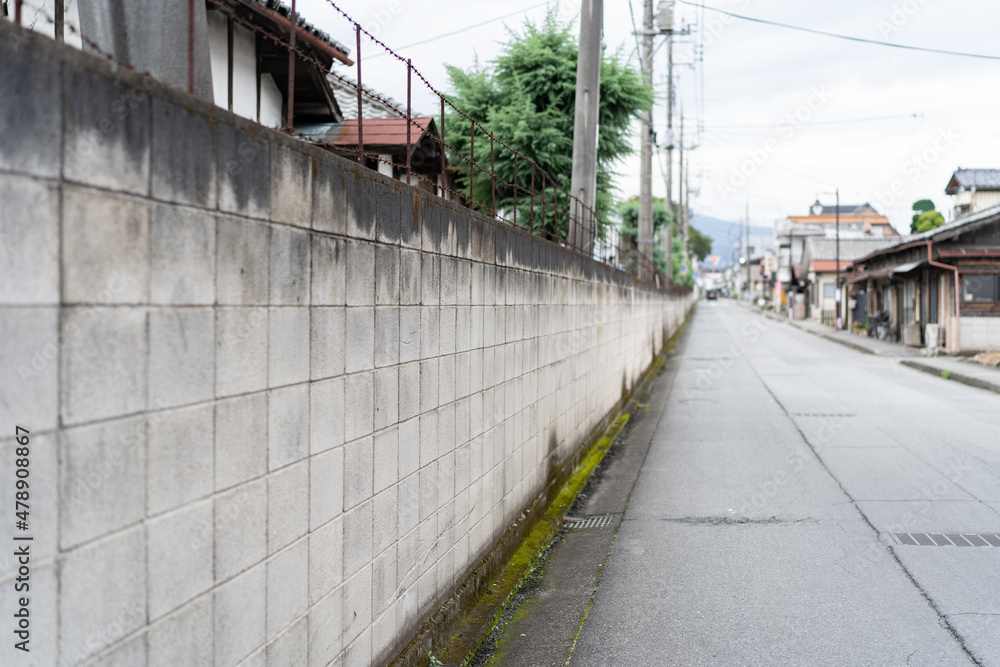 塀 下町 昭和 街並み 塀 下町 昭和 街並み