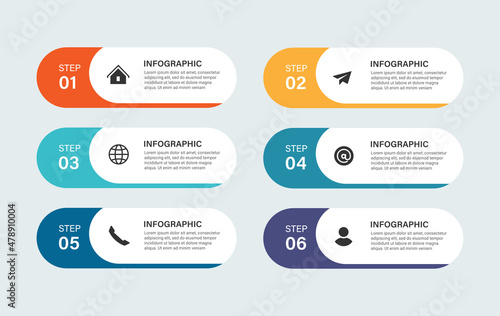 Steps business timeline infographic template design