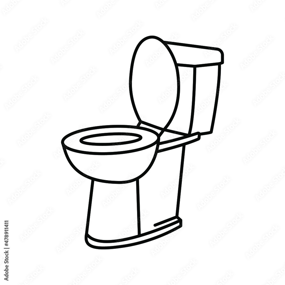 toilet sit icon. Toilet bowl cartoon drawing. vector illustration. Stock  Vector | Adobe Stock