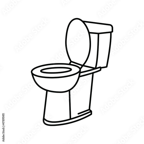 toilet sit icon. Toilet bowl cartoon drawing. vector illustration.