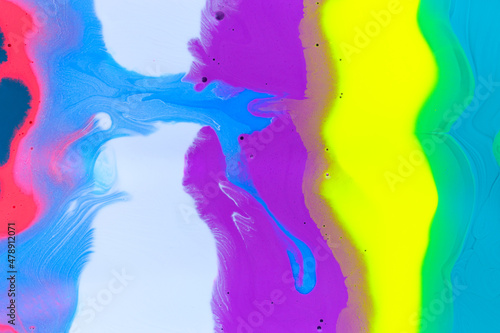 Abstract liquid ink gradient pattern. Fluorescent liquid bright texture.