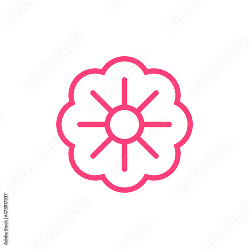 simple line flower icon on white background