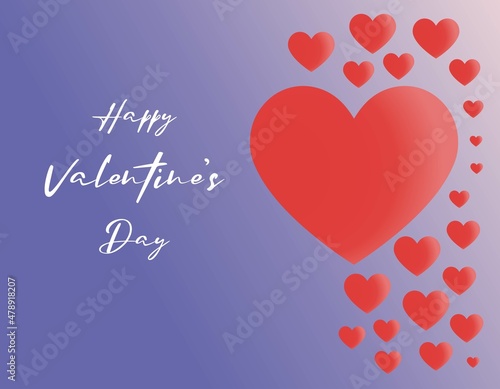 Valentine's Day. Romantic composition with heart on very peri background. Love concept.