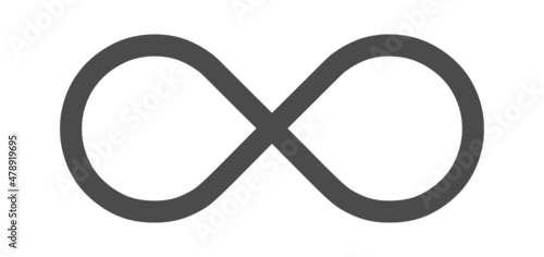 Loop symbol , infinity Loop symbol gray color