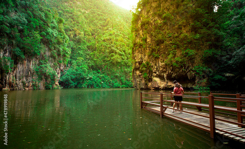 Stunning view of Mirror Lake at Ipoh, Perak, Malaysia.
