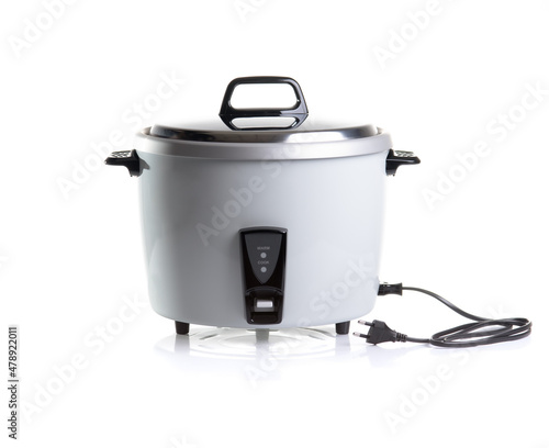 фотографія White electric rice cooker isolated on a white background