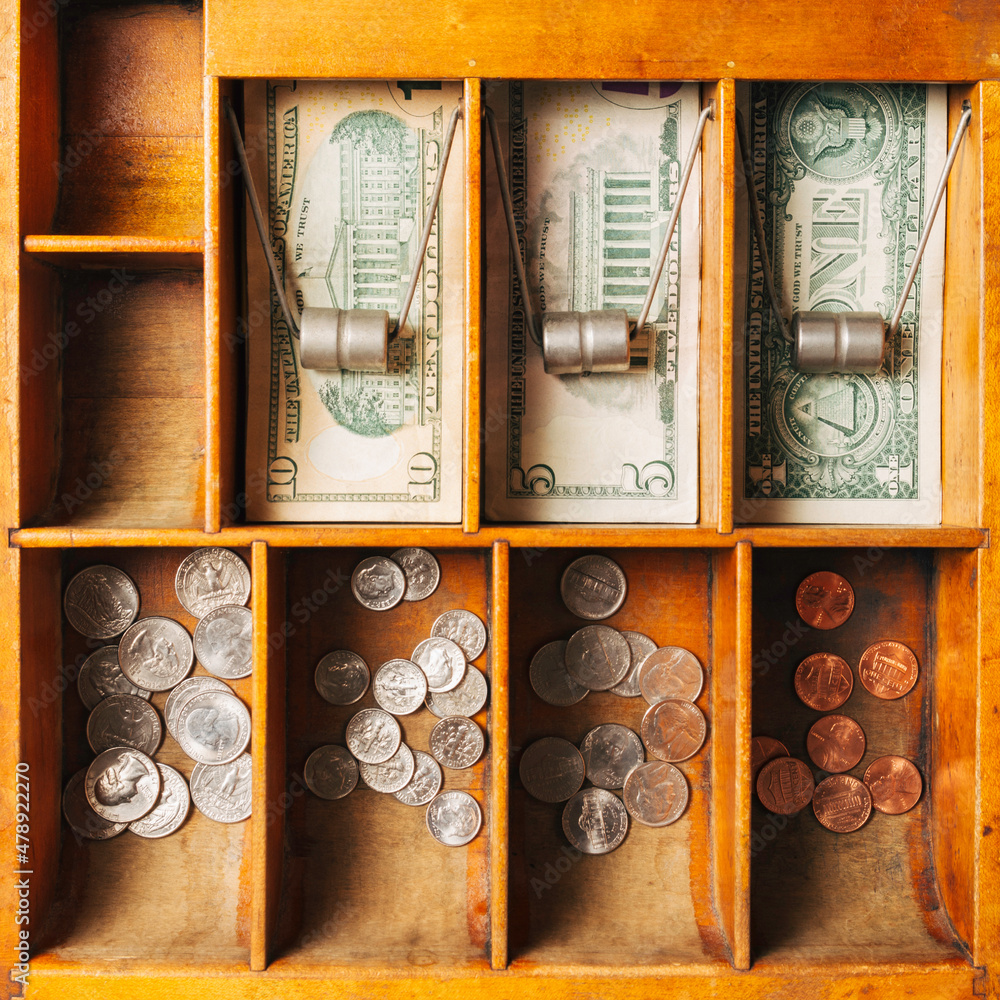 Open cash register drawer Stock Photo Adobe Stock