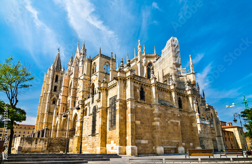 Foto Leon Cathedral of Santa Maria de Regla in Spain on the Camino de Santiago