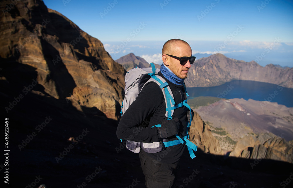 Traveler with a backpack Traveler with a backpack