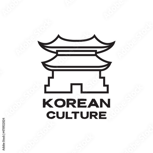 korean building gate culture logo design vector graphic symbol icon illustration creative idea