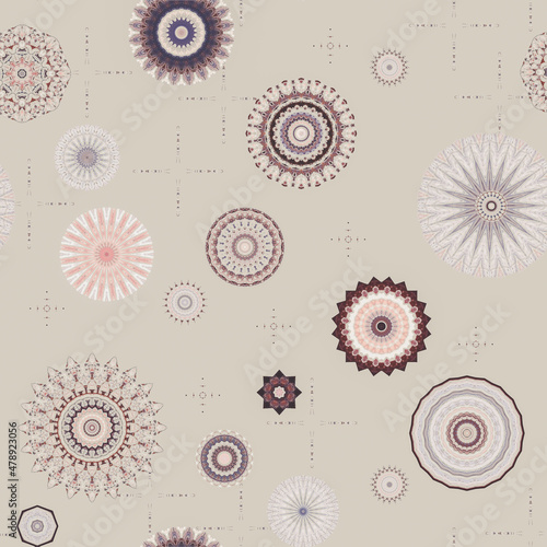 Abstract seamless pattern with circles. Geometry pattern for fabric. Textile background.