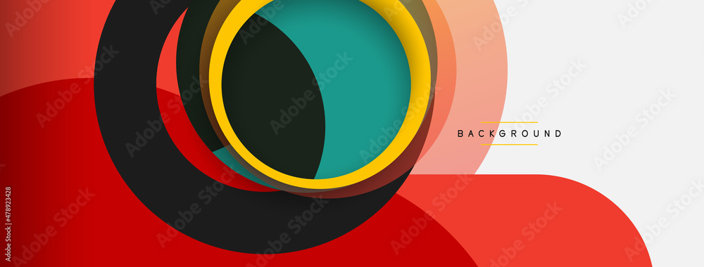 Vector round shapes circles minimal geometric background. Vector illustration for wallpaper banner background or landing page Vector round shapes circles minimal geometric background. Vector illustration for wallpaper banner background or landing page