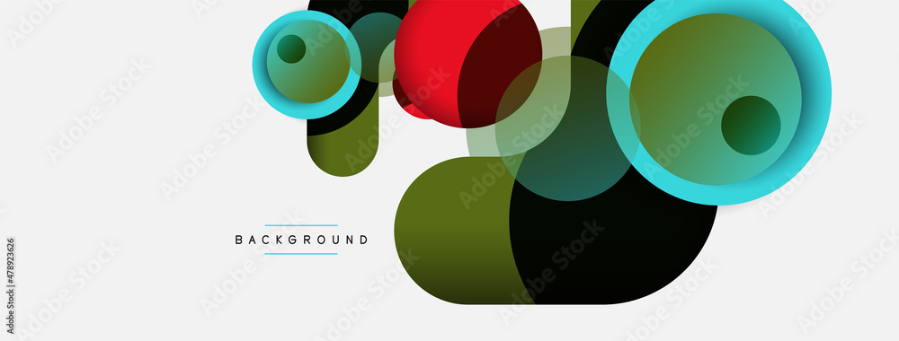 Fototapeta premium Circle and round shapes abstract background. Vector illustration for wallpaper banner background or landing page