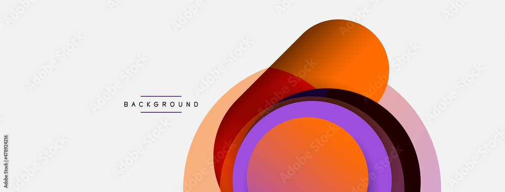 Creative geometric wallpaper. Minimal abstract background. Circles composition vector illustration for wallpaper banner background or landing page Creative geometric wallpaper. Minimal abstract background. Circles composition vector illustration for wallpaper banner background or landing page